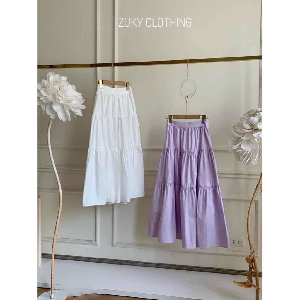 ZUKY CLOTHING Chân váy mini xòe quạt fome dài phù hợp đi dạo đi chơi.
