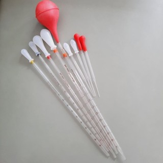 Ống hút thủy tinh chia vạch pipet thẳng 1ml 2ml 5ml 10ml