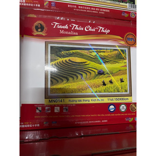 Tranh thêu chữ thập ( thêu  kín )  ruộng bậc thang mn0140 (100 x 60) , MN0141 - 150x80