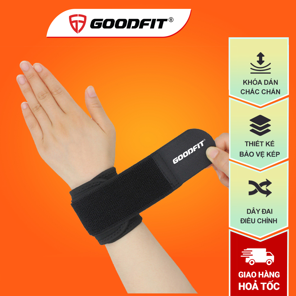 [Mã FATREND2810 giảm đến 30k tối đa 99k] Băng bảo vệ cổ tay tập thể thao GoodFit GF306W có thể điều chỉnh