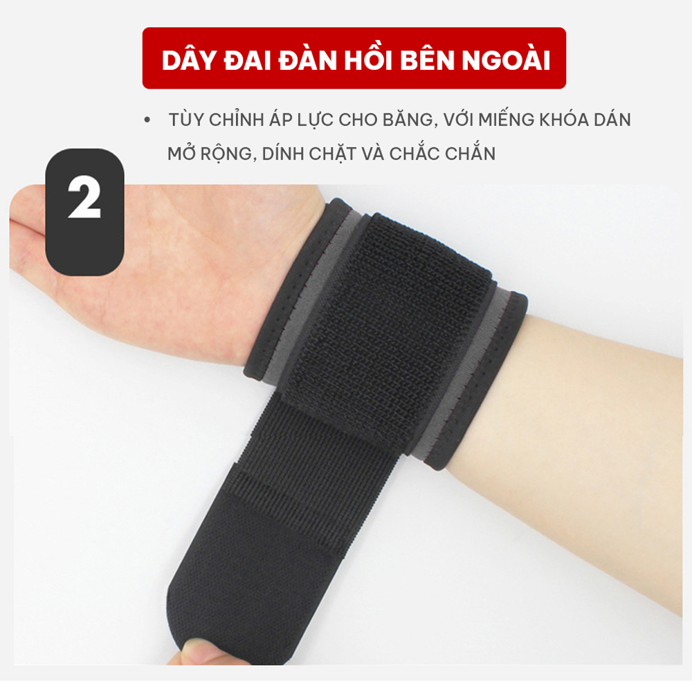 [Mã FATREND2810 giảm đến 30k tối đa 99k] Băng bảo vệ cổ tay tập thể thao GoodFit GF306W có thể điều chỉnh