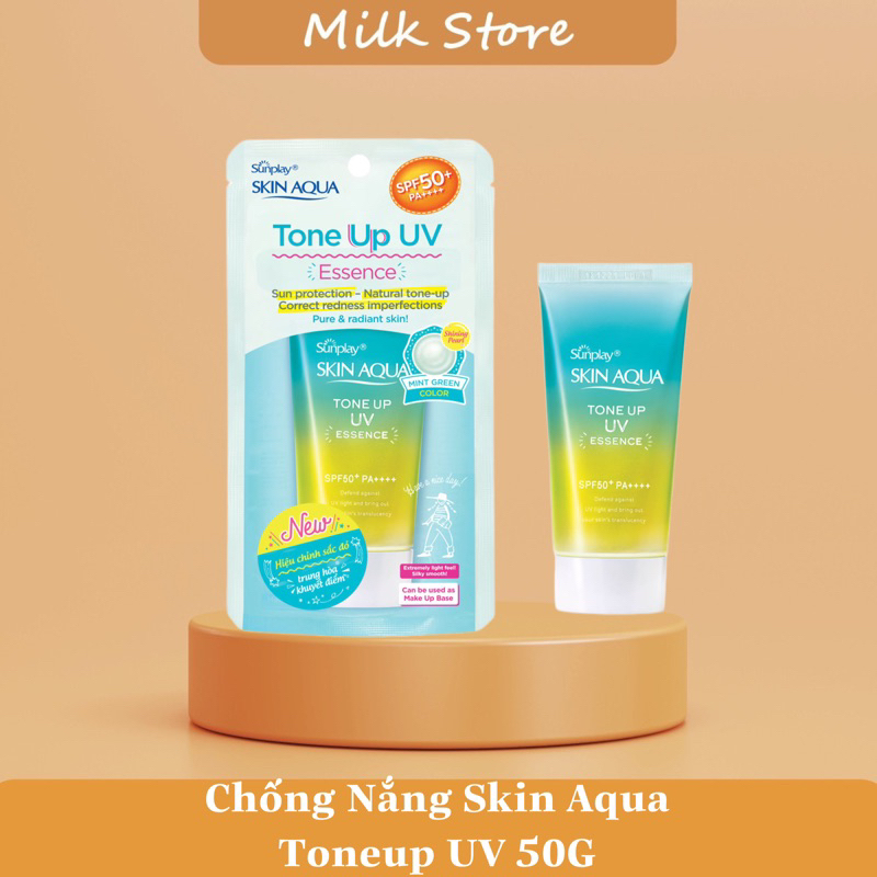Tinh Chất Chống Nắng Sunplay Hiệu Chỉnh Sắc Da 50g (Xanh) Skin Aqua Tone Up UV Essence Mint Green SPF50+ PA