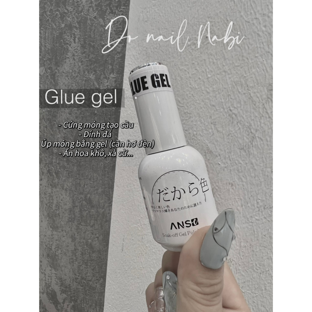 Glue gel 4 in 1 - úp móng bằng xgel, cứng móng, ẩn xà cừ hoa khô
