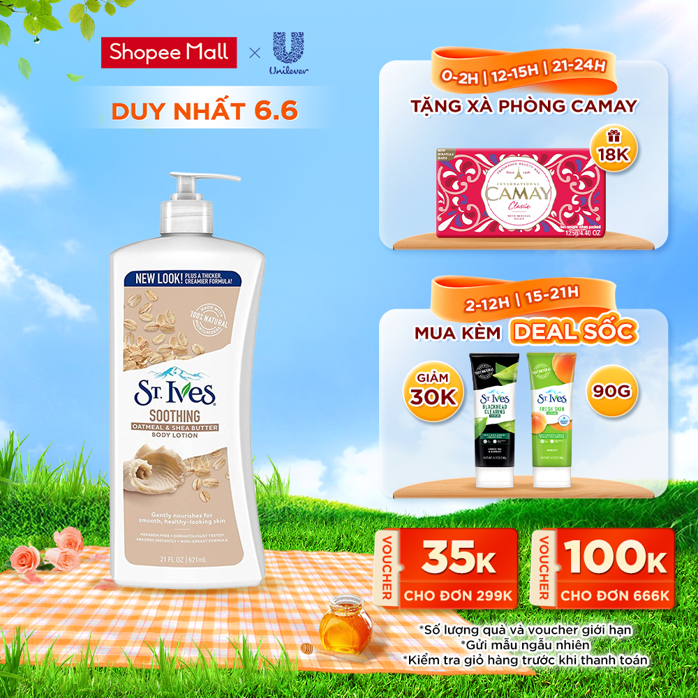Sữa dưỡng thể St.Ives Yến Mạch và Bơ 621ml
