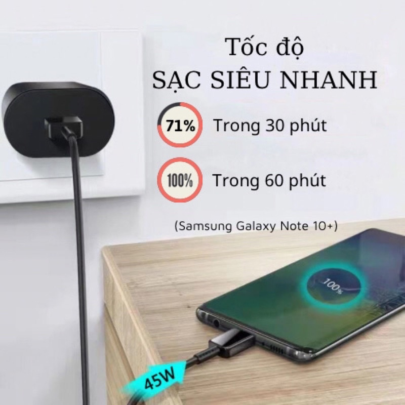 [Mã ICBFRI25 giảm 25K đơn 149K] Sạc samsung 45w sạc siêu nhanh chất liệu nhựa ABS chống cháy nổ UC02 | BigBuy360 - bigbuy360.vn