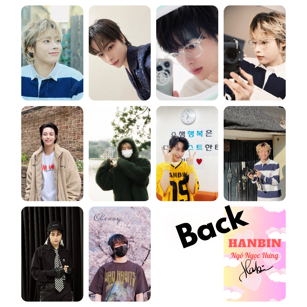 Set 10 card giấy bo góc ảnh thành viên TEMPEST - Hanbin selfie D