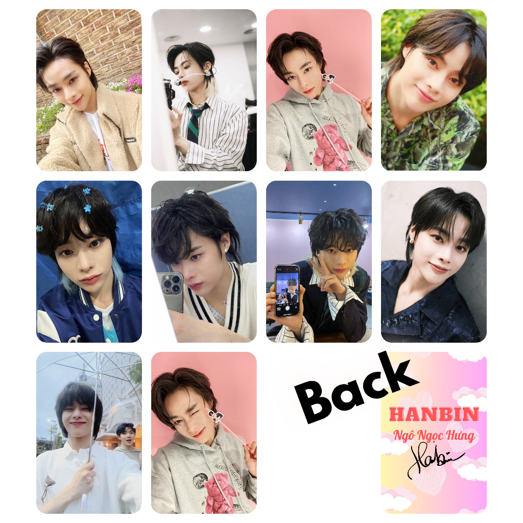 Set 10 card giấy bo góc ảnh thành viên TEMPEST - Hanbin selfie D