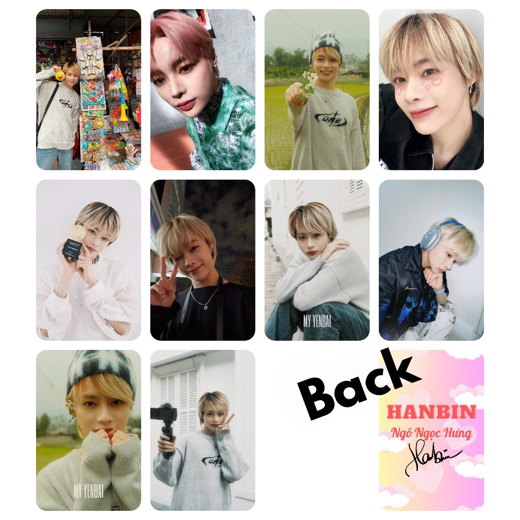 Set 10 card giấy bo góc ảnh thành viên TEMPEST - Hanbin selfie D