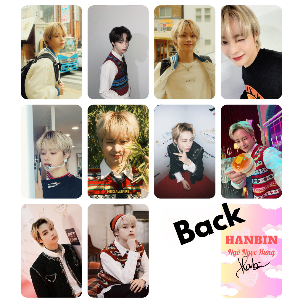 Set 10 card giấy bo góc ảnh thành viên TEMPEST - Hanbin selfie D