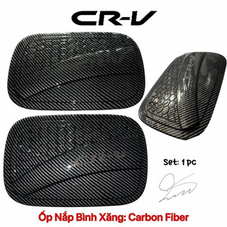 Ốp dán nắp bình xăng xe Honda CRV 2017  2018 2019 2020 2021 2022 2023 carbon fiber mạ chrome phụ kiện  trang trí