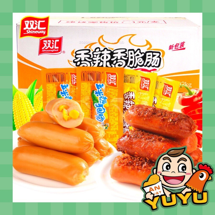 SỈ 1 THÙNG XÚC XÍCH NGÔ XÚC XÍCH CAY DATE MỚI 1 THÙNG 60 CHIẾC THƠM NGON