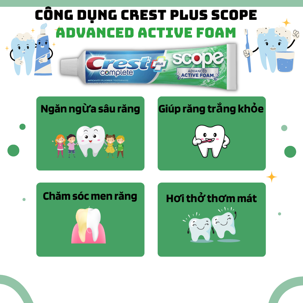 Kem Đánh Răng Crest 3D Trắng Răng Vượt Trội, Kem Đánh Răng Crest Brilliance Chính Hãng