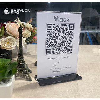 Kệ menu mica a4, a5, a6, để qr code bảng mica để bàn