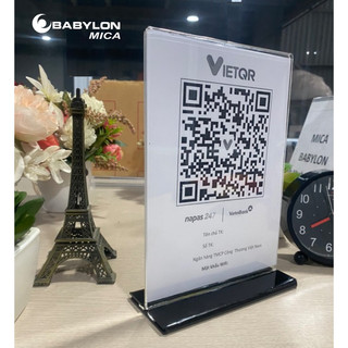 Kệ Menu Mica A4, A5, A6, Để QR Code Bảng Mica Để Bàn