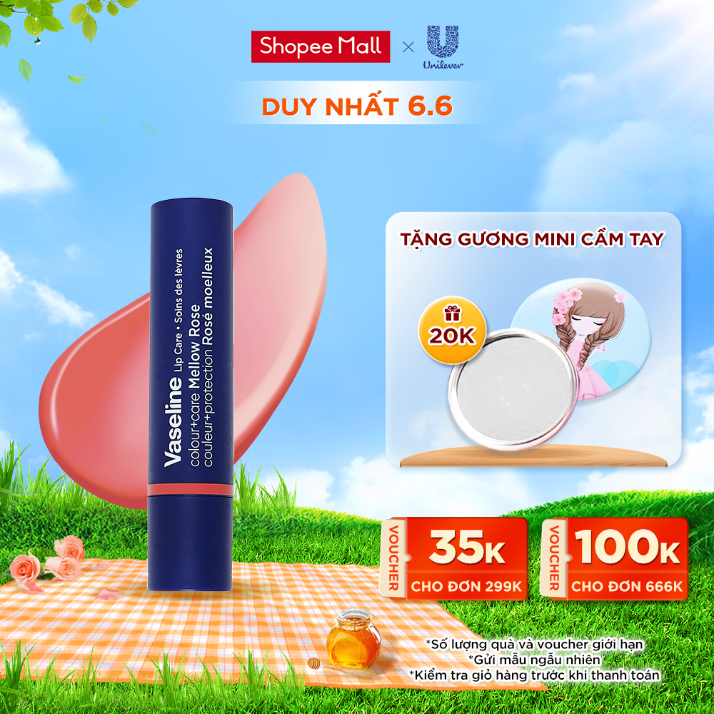 Son dưỡng môi Vaseline Colour+Care Mellow Rose 3g (Cam)