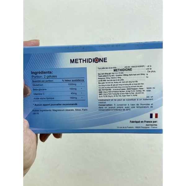 METHIDIONE - Glutathion hộp 30 viên nhập khẩu chính hãng Pháp chống lão hóa và làm đẹp da hiệu quả