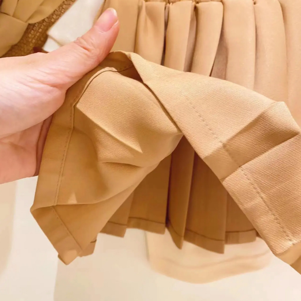 Váy polo cho bé gái thêu gấu mặc đi học đi chơi. Đầm bé gái kết hợp áo thun với chân váy phong cách Hàn Quốc - BKKIDS