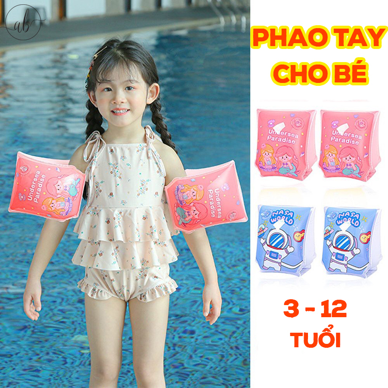 Phao tay tập bơi trẻ em, phao bơi, phao tay cho bé từ 3 - 12 tuổi dầy dặn, an toàn - Anbella