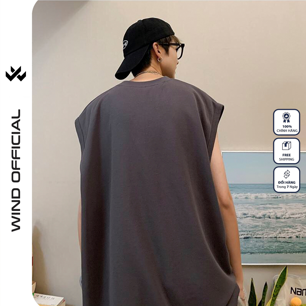 Áo thun sát nách WIIS unisex form rộng tanktop OW ba lỗ WIIS thời trang nam nữ oversize