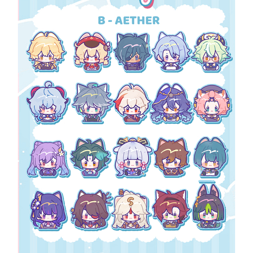 Hình dán sticker GACHA Genshin Impact - Fluffy Town mỗi gói 5 sticker