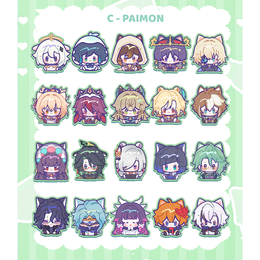 Hình dán sticker GACHA Genshin Impact - Fluffy Town mỗi gói 5 sticker