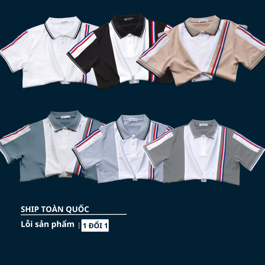 Áo polo đôi nam nữ thể thao phối vải cotton co dãn 4 chiều, form chuẩn, polo cổ dệt vi tính ,áo cộc tay mặc đi chơi