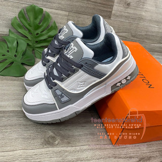 Giày thể thao LV xám trắng. Giày Louis vuitton trainer xám. giày cao cấp size 36-43