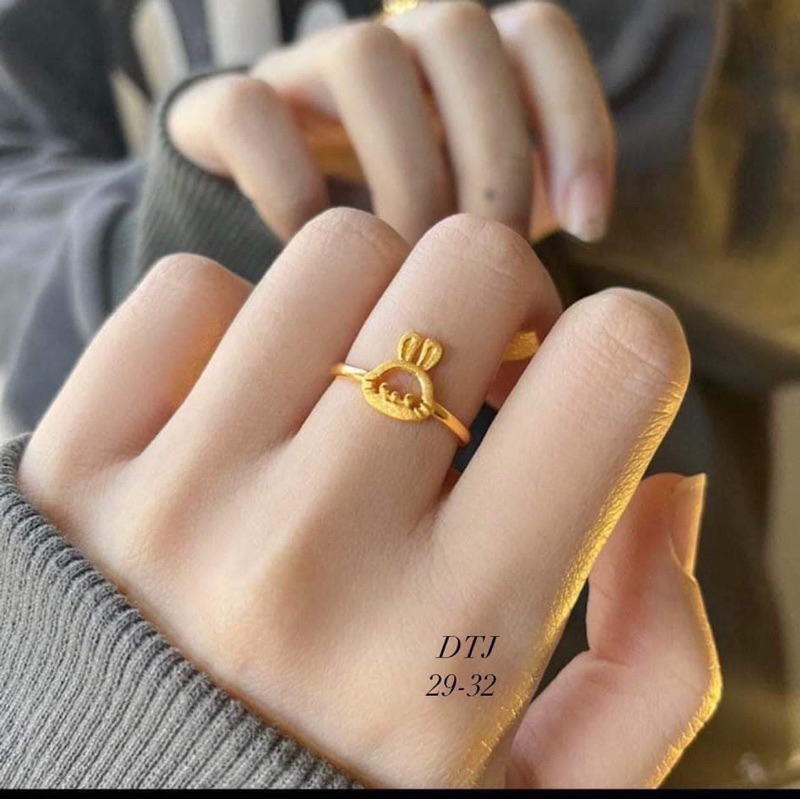 nhẫn hình thỏ kute vàng vt10