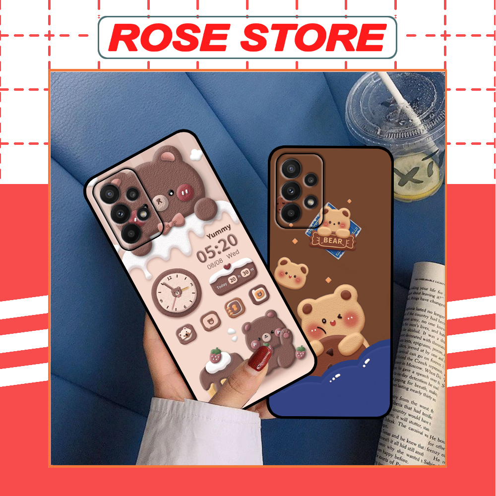 Ốp lưng Samsung A13 / A23 / A33 5G / A53 5G / A73 5G in hình gấu bánh quy nâu rẻ bền đẹp