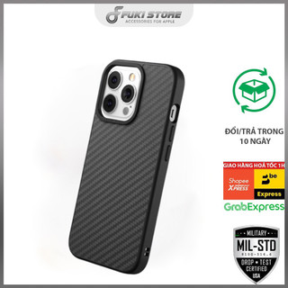 Ốp lưng Solidsuit chống sốc Rhinoshield vân Carbon - Carbon Fiber cho iP 14 Prm 14 Pro 13 Promax