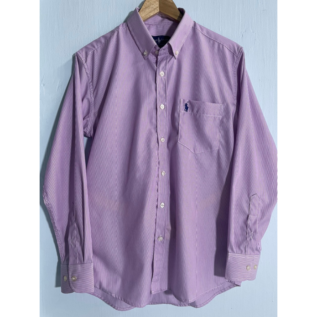 ÁO SƠMI NAM VẢI KATE 100% COTTON, TAY DÀI, CÓ TÚI, DÁNG PHONG CÁCH CHÂU ÂU, MÀU TRẮNG SỌC NHỎ TÍM