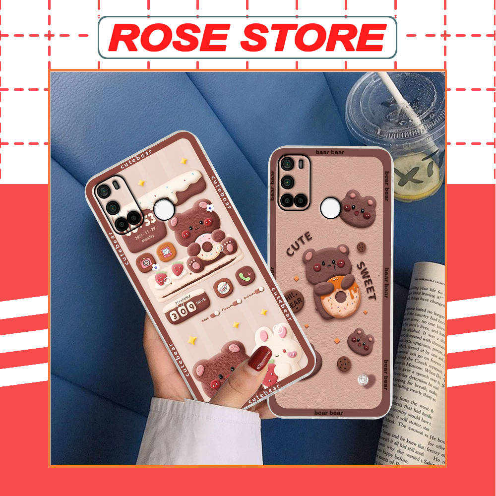 Ốp Vsmart Joy 4 / Live 4 / Star 5 in hình gấu bánh quy nâu rẻ bền đẹp