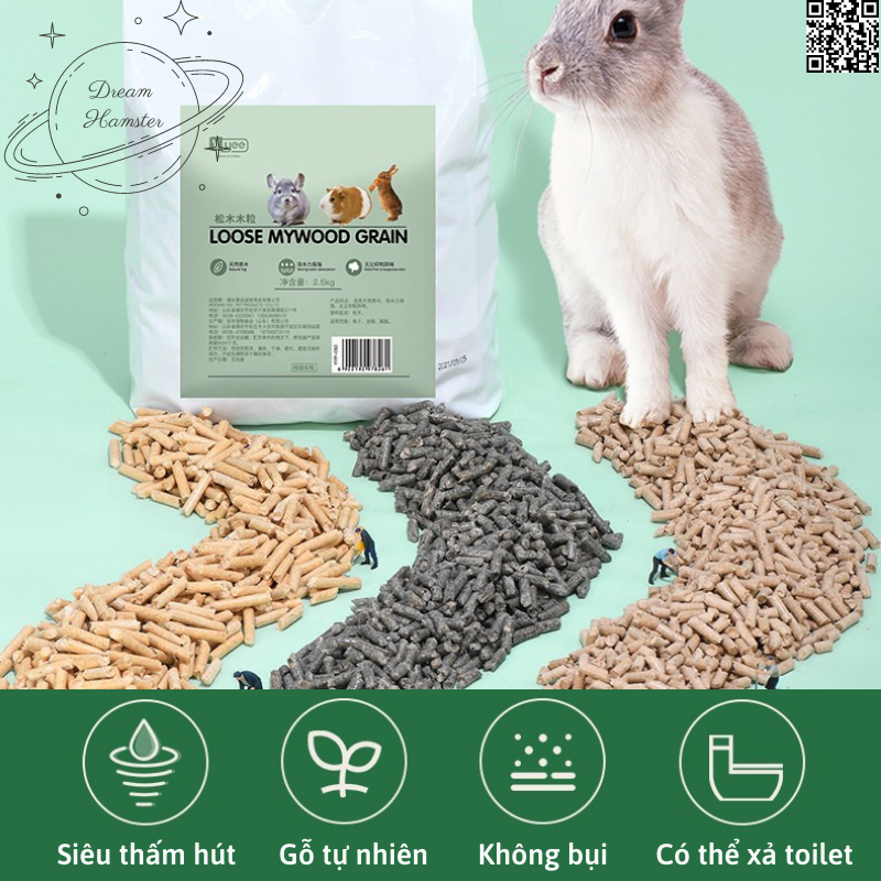 Gỗ nén than hoạt tính, trà xanh lót chuồng khử mùi Yee cho hamster, thỏ, bọ, chinchillas và thú nhỏ khác,...