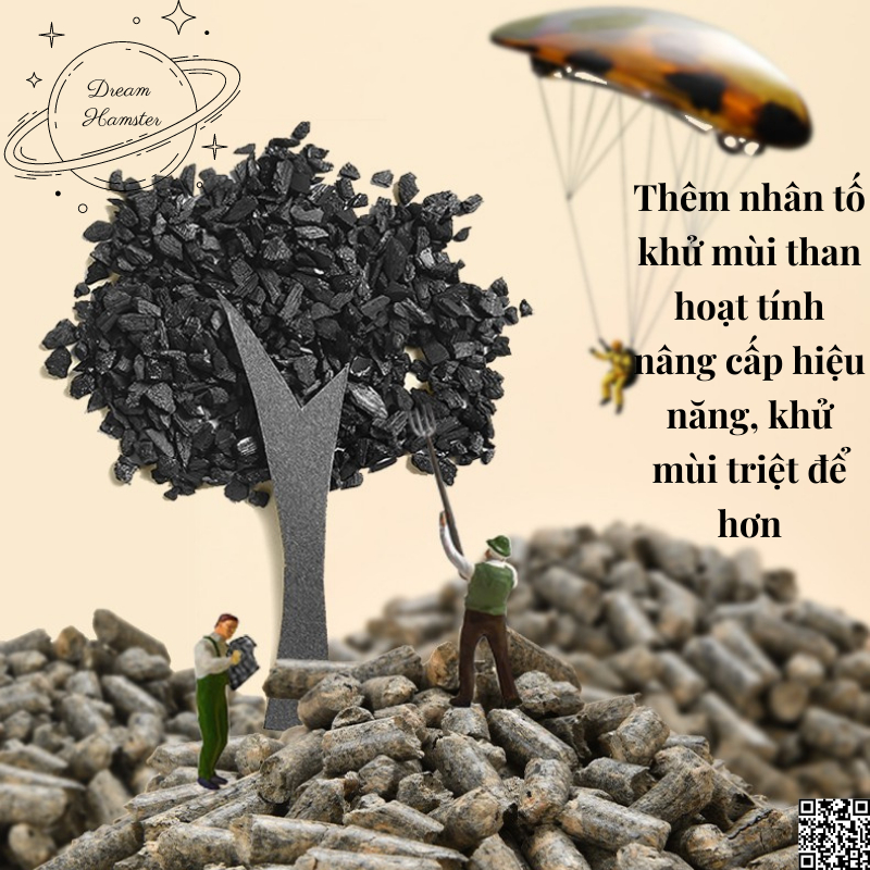 Gỗ nén than hoạt tính, trà xanh lót chuồng khử mùi Yee cho hamster, thỏ, bọ, chinchillas và thú nhỏ khác,...