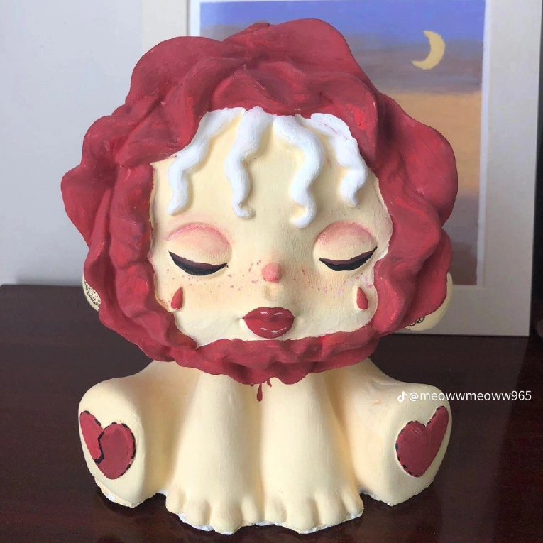 Tượng thạch cao tô màu Skullpanda- Đồ chơi tô màu cho bé tặng kèm cọ và màu vẽ acrylic