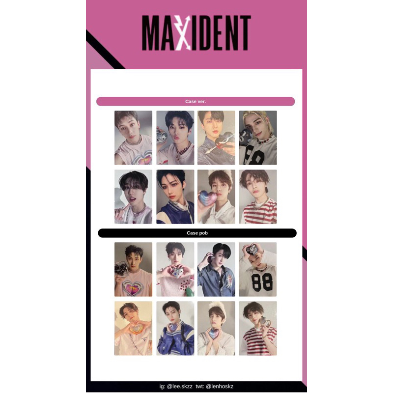 Ảnh photocard Stray Kids MAXIDENT
