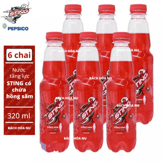 Lốc 6 chai nước tăng lực Sting có chứa hồng sâm 330ml
