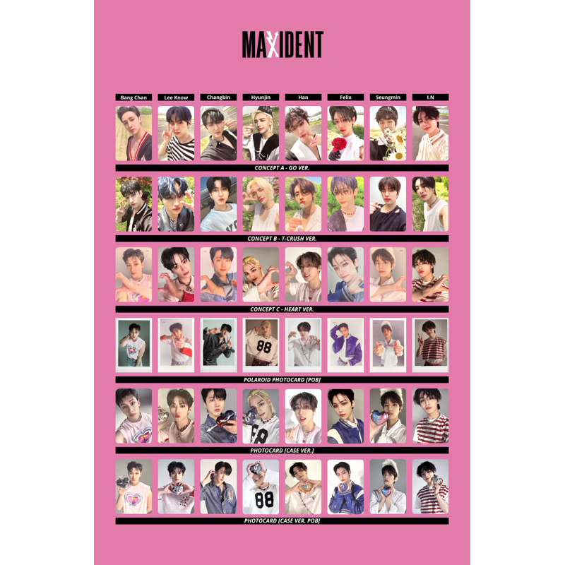 Ảnh photocard Stray Kids MAXIDENT