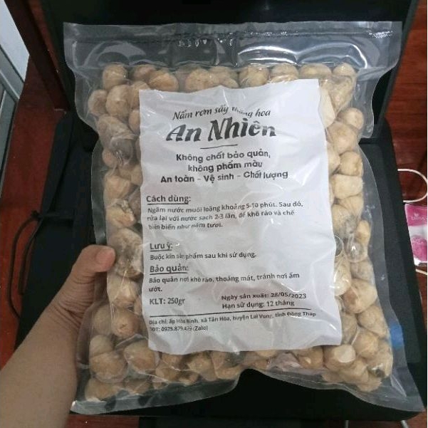 Nấm Rơm Nguyên Búp Sấy Thăng Hoa An Nhiên 250g