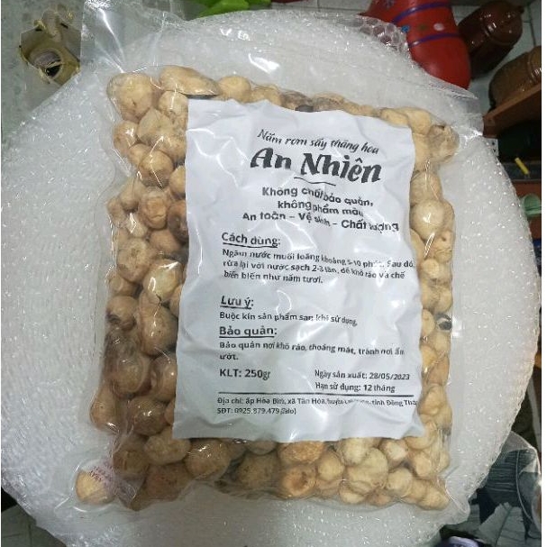 Nấm Rơm Nguyên Búp Sấy Khô  500g