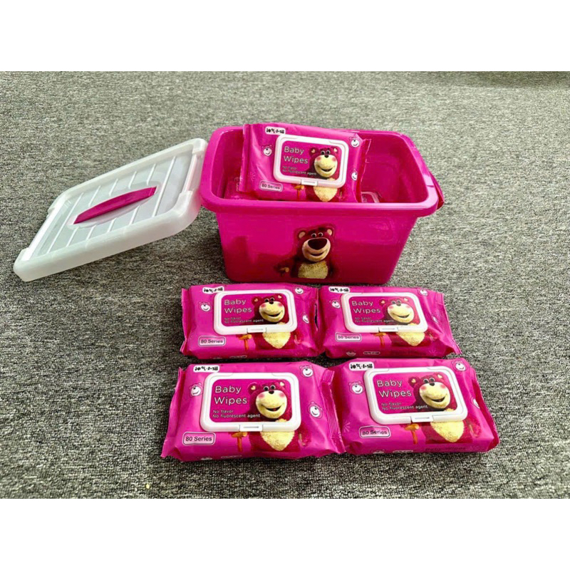 Giấy ướt gấu dâu thùng 10 gói