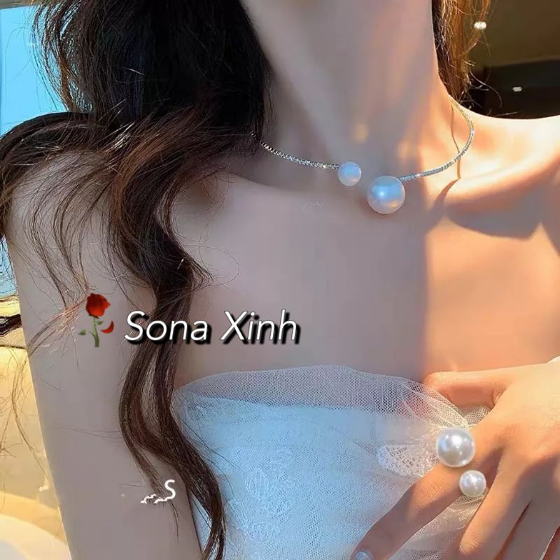 Chocker ĐÁ PHỐI HẠT CHÂU XINH XẮN