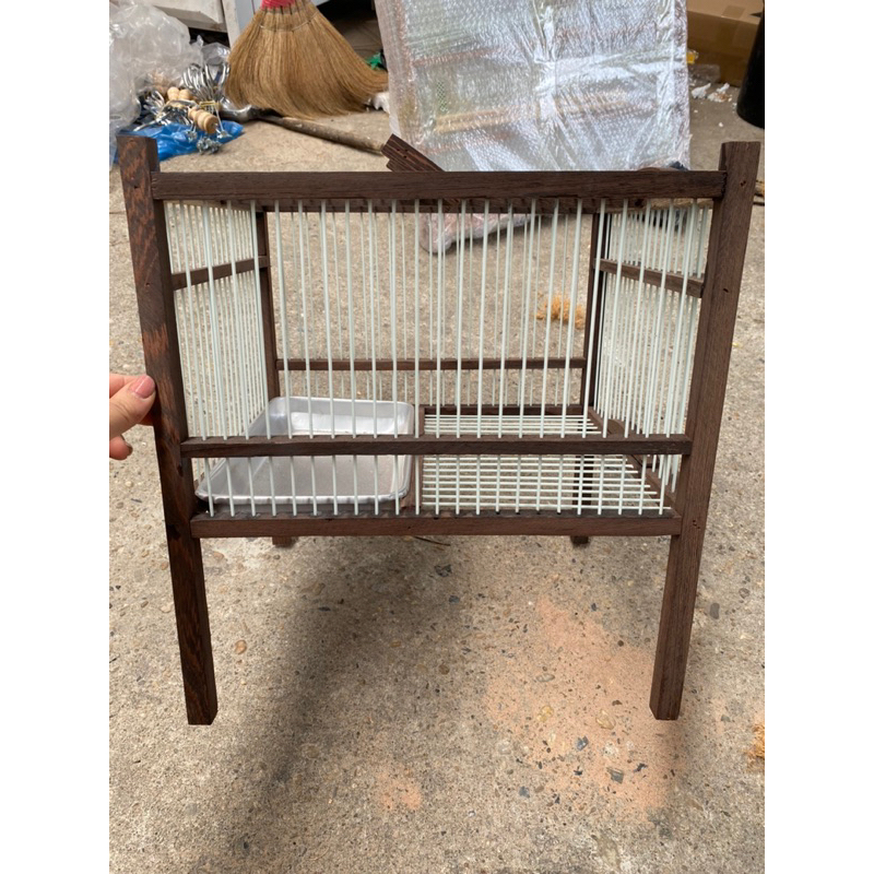 Khung tắm to tự giáp gỗ mun đuôi công 25 nan. dài 35 rông 33 cao 38