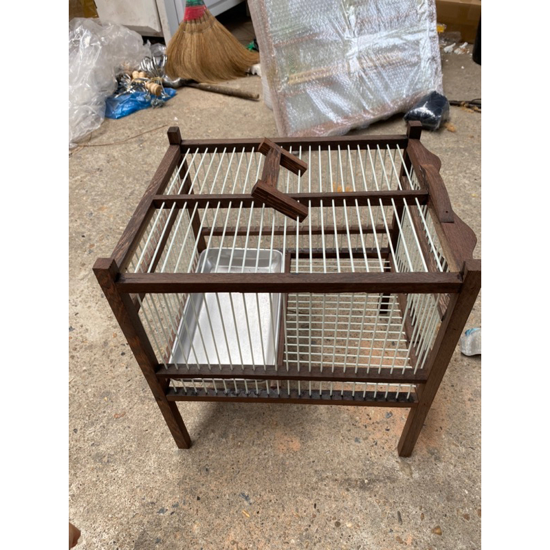 Khung tắm to tự giáp gỗ mun đuôi công 25 nan. dài 35 rông 33 cao 38