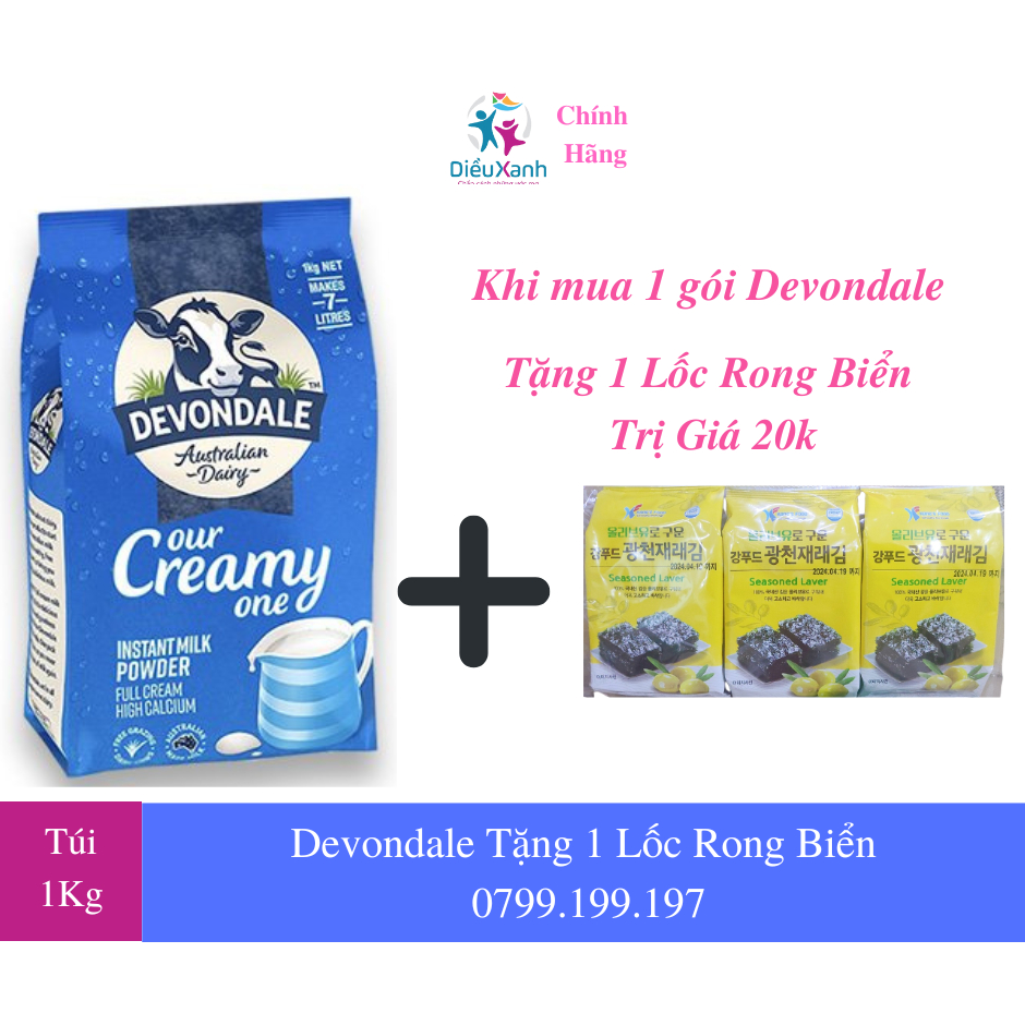 Túi 1kg Sữa Bột Devondale Nguyên Kem - Sữa bột Úc Nhập Khẩu