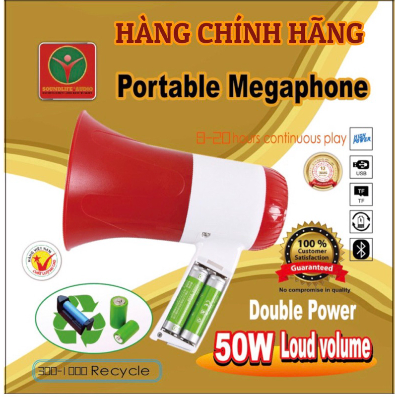 Loa phóng thanh phát ghi âm phát lại 50W đọc thẻ nhớ usb New 04/2023