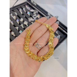Lắc xoắn phụng mạ vàng 18k xi bạch kim