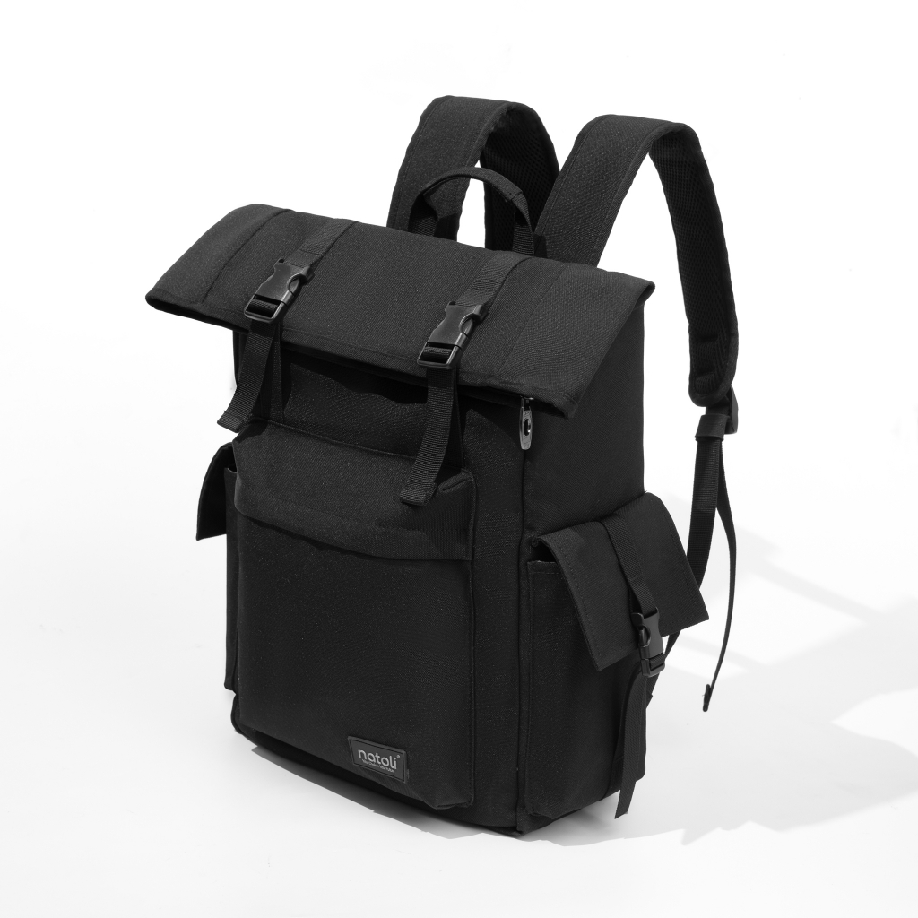 Balo chống nước thương hiệu NATOLI chất vải canvas nhiều ngăn du lịch cao cấp - BST FOLD BACKPACK B10