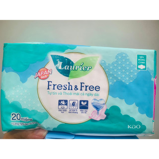 ( mẫu mới 2024) Băng vệ sinh Laurier Fresh and Free siêu thấm siêu mỏng 20 miếng (CÁNH - KHÔNG CÁNH)