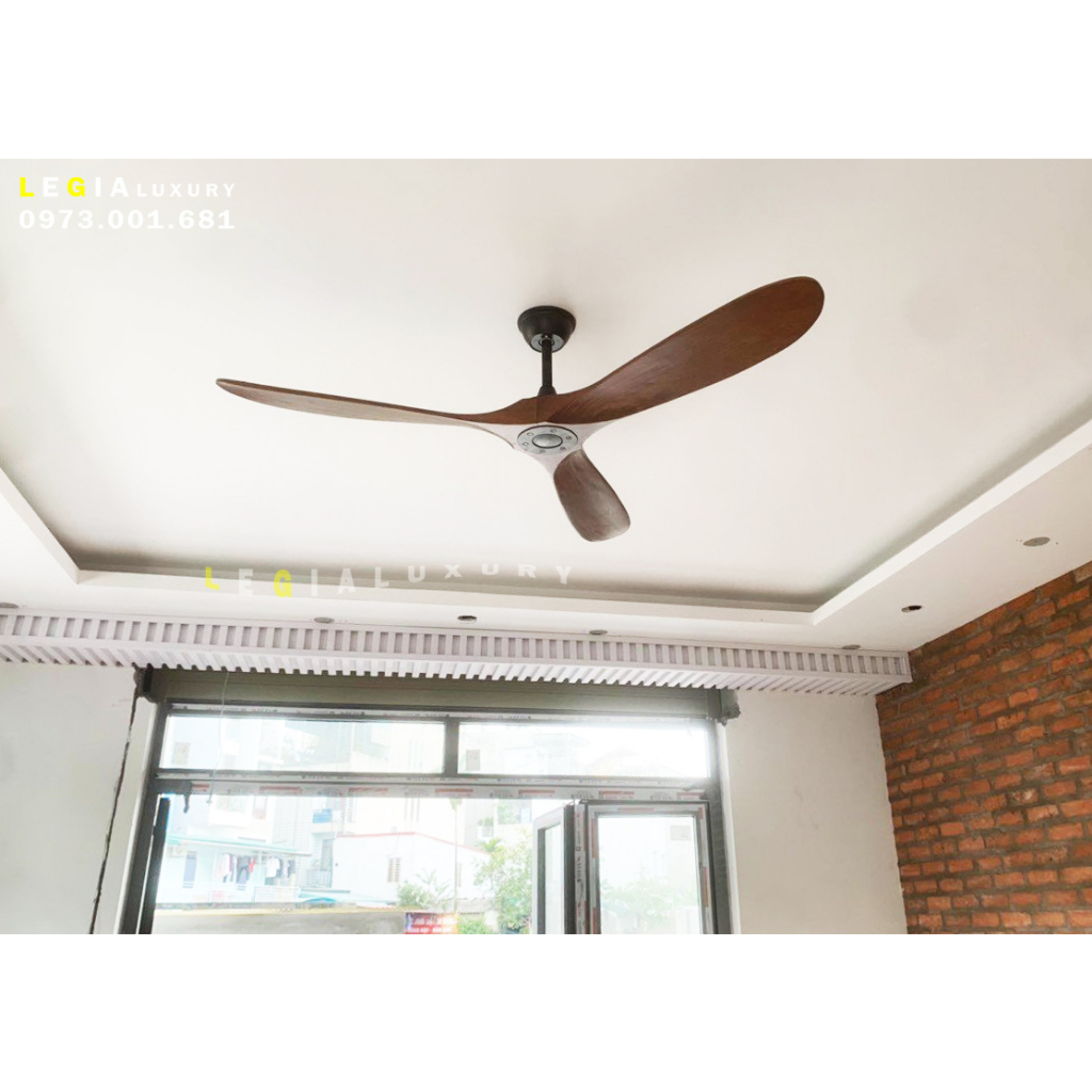 Quạt Trần Gỗ Phong Cách Indochine LÊ GIA LGFAN713G - Chiều Cao 25cm - Sải Cánh 152cm - Bảo Hành 5 Năm